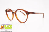 SAVIO OPTIK mod. PANTOS 3703 52[], Vintage round keyhole eyeglass frame brown, acetate sheet, New Old Stock 1970s