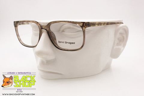 TERRI BROGAN mod. TB 8882 Vintage Squared frame, dappled pale semitransparent acetate, New Old Stock