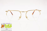 STARRING mod. SG1 528.400 Vintage golden half rimmed eyeglass frame polygonal, New Old Stock 1990s