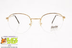 SFEROFLEX mod. PAT 826 108, Vintage round glasant eyeglass frame golden, New Old Stock 1980s