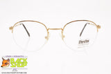 SFEROFLEX mod. PAT 826 108, Vintage round glasant eyeglass frame golden, New Old Stock 1980s