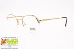 SFEROFLEX mod. PAT 826 108, Vintage round glasant eyeglass frame golden, New Old Stock 1980s