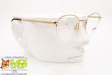 SFEROFLEX mod. PAT 826 108, Vintage round glasant eyeglass frame golden, New Old Stock 1980s