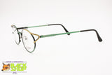 Vintage 80s ESPRESSIONI made in Italy oval modern frame Green, Black, Golden, Deadstock 1980s