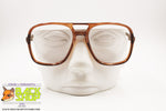 METZLER GERMANY Vintage 80s aviator frame eyeglass/eyewear, Brown acetate, New Old Stock