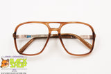 METZLER GERMANY Vintage 80s aviator frame eyeglass/eyewear, Brown acetate, New Old Stock