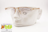 FLAIR Jet Set 723 col. 105  Rimless Vintage eyeglass frame half moon lenses, golden satin color, New Old Stock