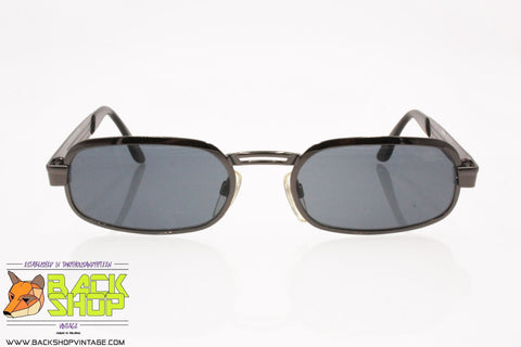 CHARRO mod. CH 07-3, Vintage sunglasses men rectangular gunmetal black, New Old Stock 1990s