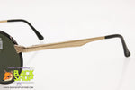 LUXOTTICA mod. 7098 G395 Vintage Round Sunglasses, gold plated 18K GEP, New Old Stock 1980s