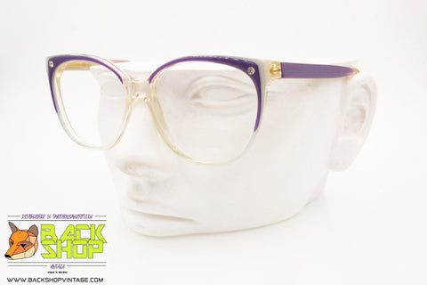 MARGI mod. ELITE 322 2407, Vintage eyeglass frame women violet azure, New Old Stock 1980s