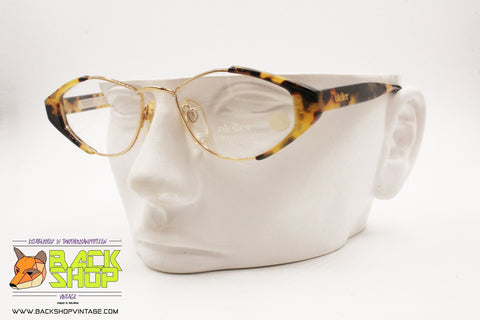 ESCHENBACH ATELIER Vintage women glasses frame/eyeglasses , Tortoise acetate & Golden metal, New Old Stock 1990s