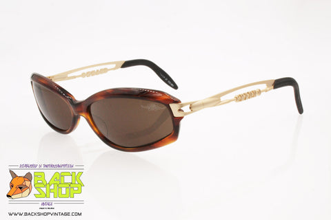 CHARRO mod. CH 32 067, Vintage sunglasses dappled brown golden designer arms, New Old Stock 1990s