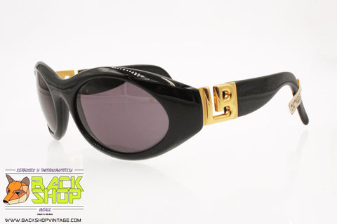 LAURA BIAGIOTTI mod. LB 722/S D28, Vintage sunglasses black big logo, New Old Stock 1990s