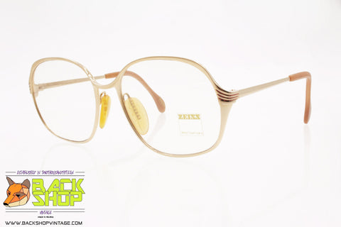 ZEISS mod. 6416 174, Vintage women eyeglass frame golden lucite & satin, New Old Stock 1970s