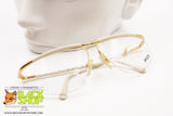 ESSILOR Frame France Vintage 1980s white & gold glasses frame nylor, New Old Stock 80s