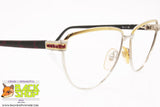 OUVERTURE mod. M. GIOIA C.04, Women eyeglass frame silver & gold, medium strass, New Old Stock 1980s