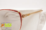 MARCOLIN mod. Montecarlo Women frame glasses, made in Italy, clear & Red with strass, Vintage Preowned