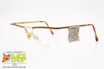 ARENA SFERISTERIO by A.G.A. mod. L52 O, Vintage eyeglass frame half rimmed leather, New Old Stock 1980s