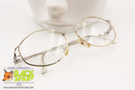 METALFLEX mod. 1208 Vintage women's eyeglass frame, golden & silver round, New Old Stock 1970s