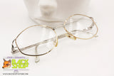 METALFLEX mod. 1208 Vintage women's eyeglass frame, golden & silver round, New Old Stock 1970s