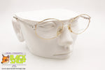 METALFLEX mod. 1208 Vintage women's eyeglass frame, golden & silver round, New Old Stock 1970s