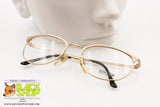 FREE LAND mod. FL 112 009 Vintage eyeglass frame sating golden round/oval rims, New Old Stock 1990s