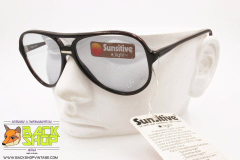 SUNSITIVE LIGHT mod. MARIAM, Vintage sunglasses aviator, photochromic crystal lenses, New Old Stock 1960s