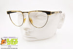 GIANFRANCO FERRE mod. GFF 87 58P, Vintage women frame glasses golden & black, Vintage Preowned