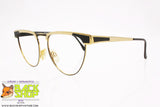 GIANFRANCO FERRE mod. GFF 87 58P, Vintage women frame glasses golden & black, Vintage Preowned