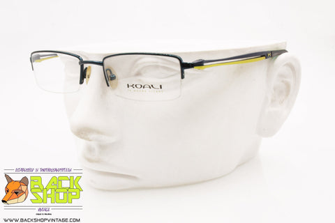 KOALI mod. 4391C R1511, Half rimmed eyeglass frame blue yellow lime, New Old Stock