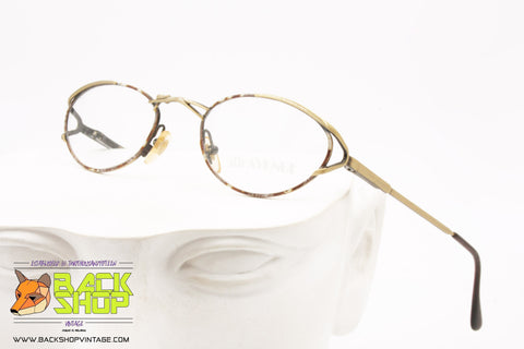 5TH AVENUE mod. 5AV024 CHESTNUT, Vintage eyeglass frame little oval art deco', New Old Stock 1980s