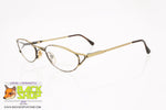 5TH AVENUE mod. 5AV024 CHESTNUT, Vintage eyeglass frame little oval art deco', New Old Stock 1980s