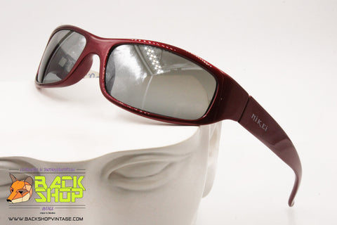 NIKEI mod. N133 003 Vintage Sunglasses red metallic plastic frame, sport model, New Old Stock 2000s