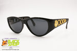 ROCHAS PARIS mod. 9014 01 Vintage Sunglasses total black with lavis golden arms, New Old Stock