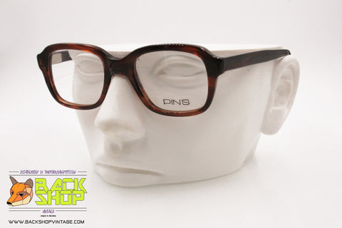 PIN'S mod. 224/F C.01 Vintage squared thick tortoise frame, Old style, New Old Stock 1990s