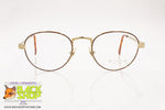 WESTERN mod. W48 Vintage round eyeglass frame, golden & dappled rims, New Old Stock 1980s