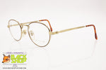 WESTERN mod. W48 Vintage round eyeglass frame, golden & dappled rims, New Old Stock 1980s