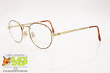 WESTERN mod. W48 Vintage round eyeglass frame, golden & dappled rims, New Old Stock 1980s