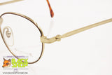 WESTERN mod. W48 Vintage round eyeglass frame, golden & dappled rims, New Old Stock 1980s