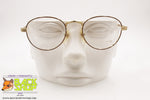 WESTERN mod. W48 Vintage round eyeglass frame, golden & dappled rims, New Old Stock 1980s