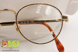 WESTERN mod. W48 Vintage round eyeglass frame, golden & dappled rims, New Old Stock 1980s