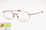 Vintage 90s Oval frame ESSENCE mod. 631 Made in Italy, Golden & Red effect Stainless Steel, New Old Stock