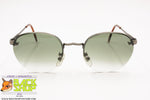 Façonnable RODERMAN Round panto Sunglasses rimless, Green shaded lenses, New Old Stock 1990s