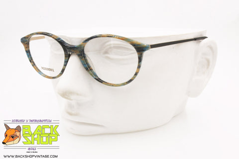MISSONI mod. M882 A50, Vintage women eyeglass frame harlequin striped colors, New Old Stock 1980s