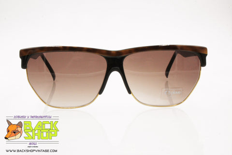 PIAVE mod. 316 Vintage Sunglasses made in Italy, oversize squared black & tortoise brown, New Old Stock 1970s