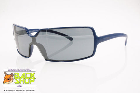 KRIZIA mod. KZ 147 Vintage Sunglasses mono embedded lens, space age style blue, Deadstock defects