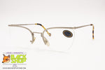 T LOOK Milano Women Nylor Vintage frame eyeglass, Silver satin metal, New Old Stock 1990s