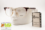 REGIA Hand Made Italian frame eyeglass, Golden & Red acetate, New Old Stock 1970s