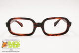 Authentic 1960s darken brown veined glasses frame, rectangular rims three-dimensional effect, New Old Stock