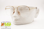 LOZZA mod. NYRIM 1 Golden aviator frame eyewear, Double bridge, New Old Stock 1970s